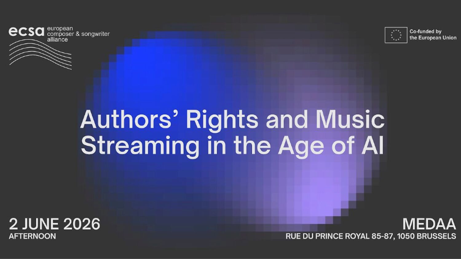 Coming up next Tuesday: ECSA Conference "Authors’ Rights and Music Streaming in the Age of AI"