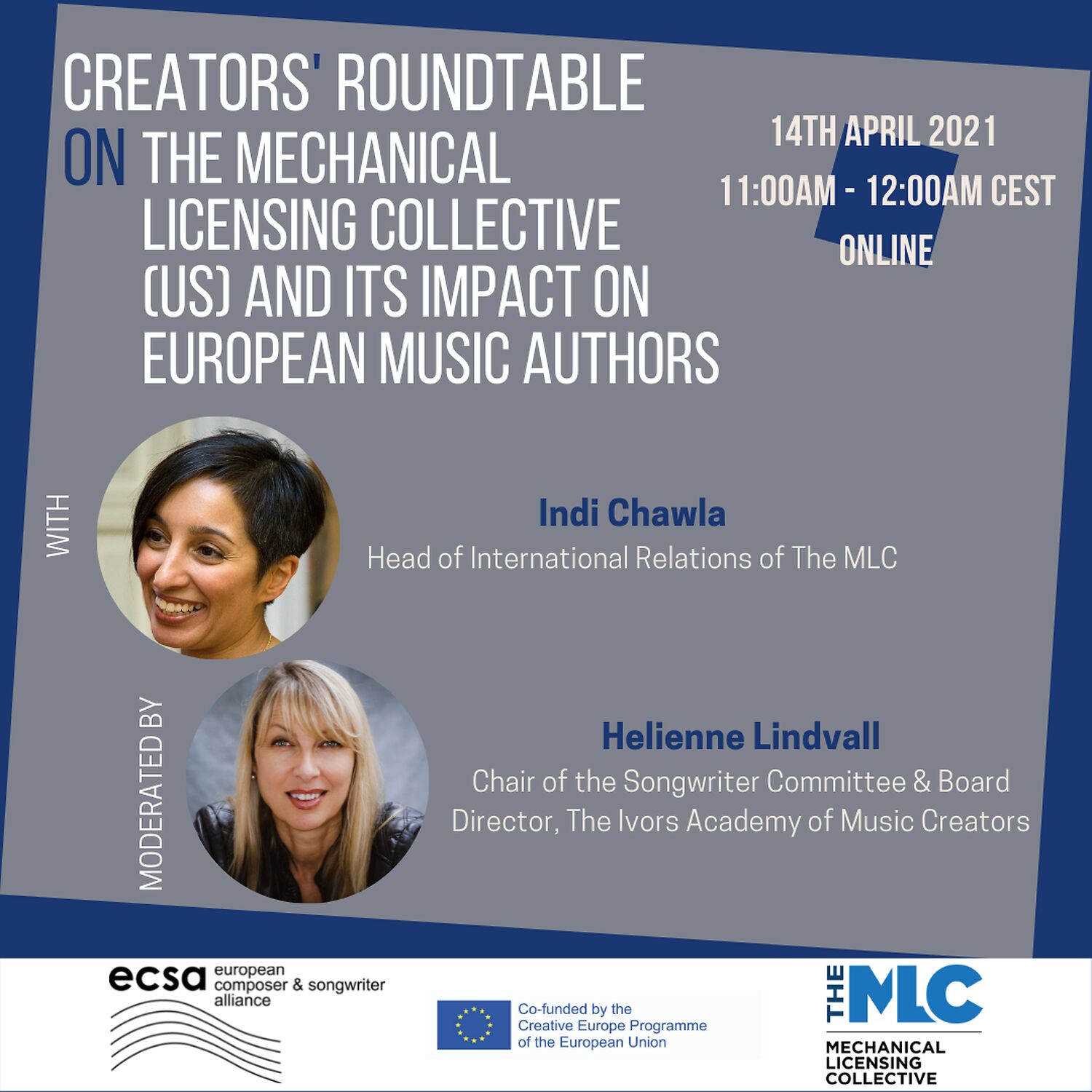 Creators' Roundtable on the Mechanical Licensing Collective (MLC) and its impact on European Music Authors