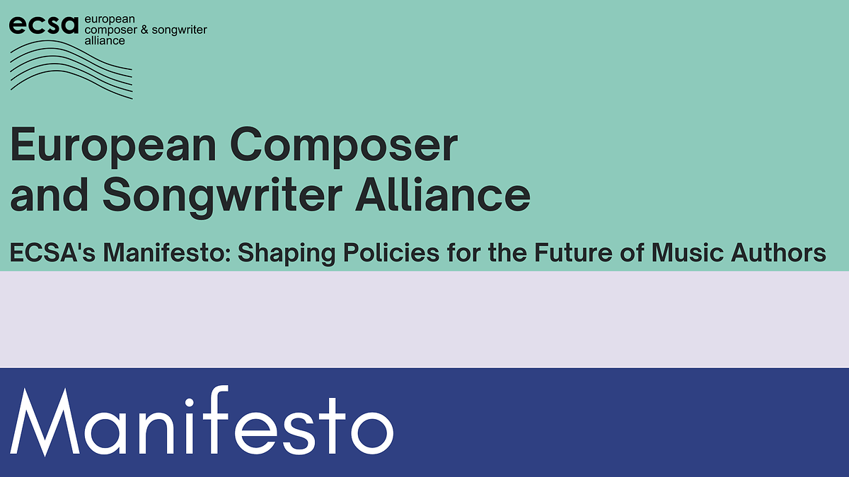 Press release: ECSA publishes its Manifesto to place the needs and priorities of music authors at the heart of Europe’s future policies