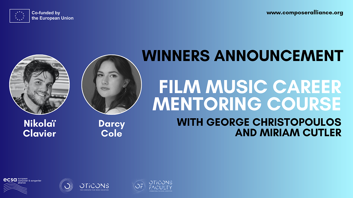 Winners announced for the “Film Music Career Mentoring for European Film Composers” 2025